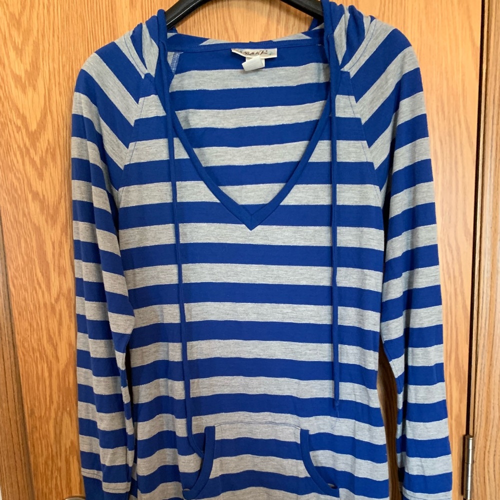 Belle du Jour Blue and Gray Hoodie